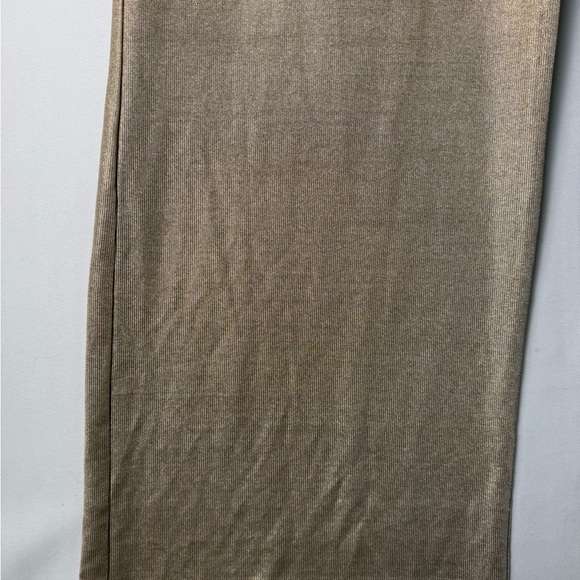 Windsor Women Gold Metallic Flowy Wide-Leg Pants Large Silhouette Stretch Chic - Picture 8 of 9